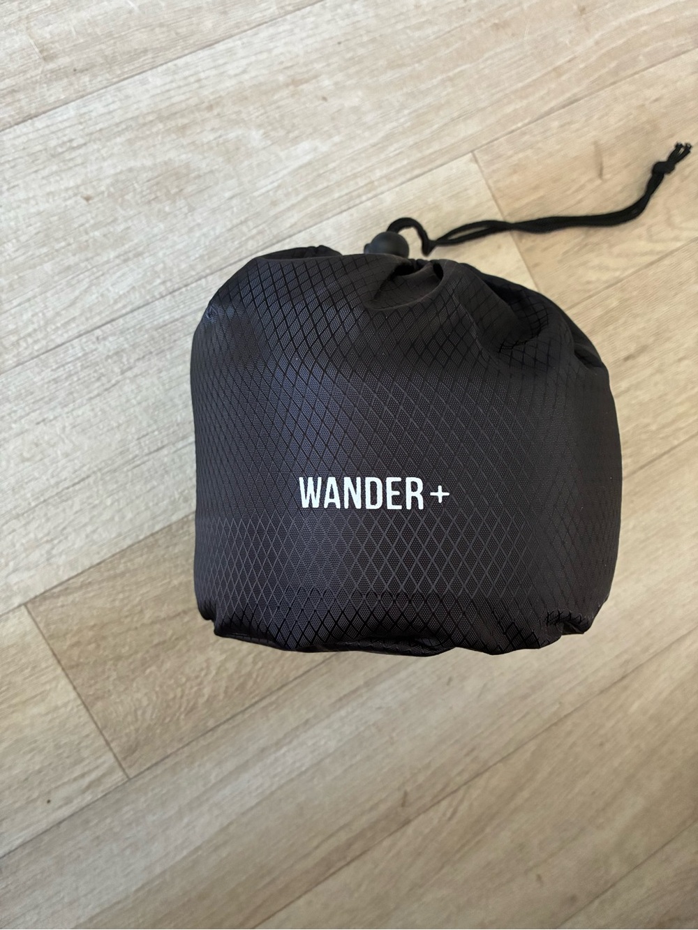 Wander+ Black Drawstring Travel Pouch